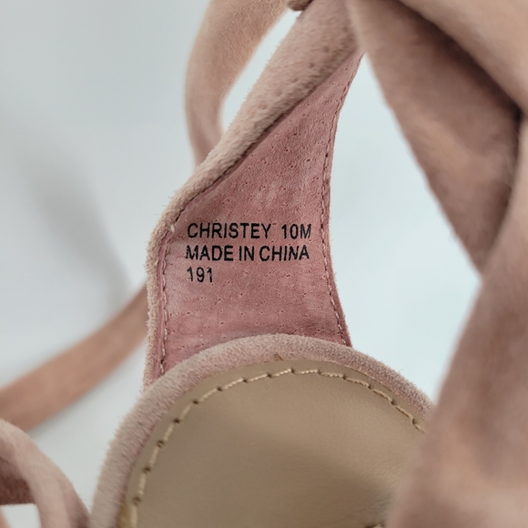 Steve Madden Christey light pink suede lacw up heels size 10 - Picture 4 of 6